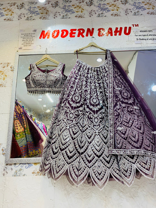 Mirror Work Crop Top Lehenga