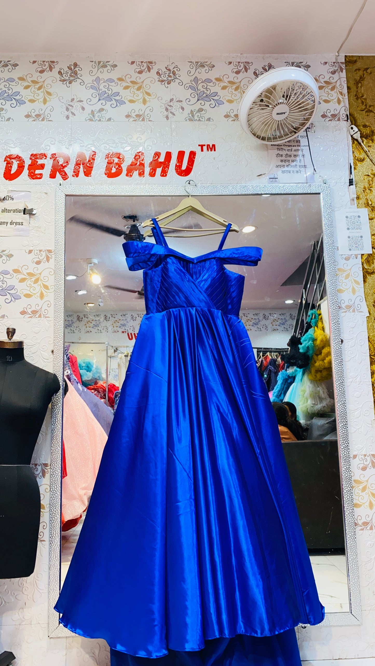 Blue Sartin Luxury Pre-Wedding Gown