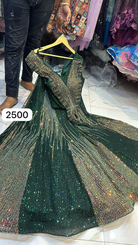 wiring zara sequin fabric lehenga