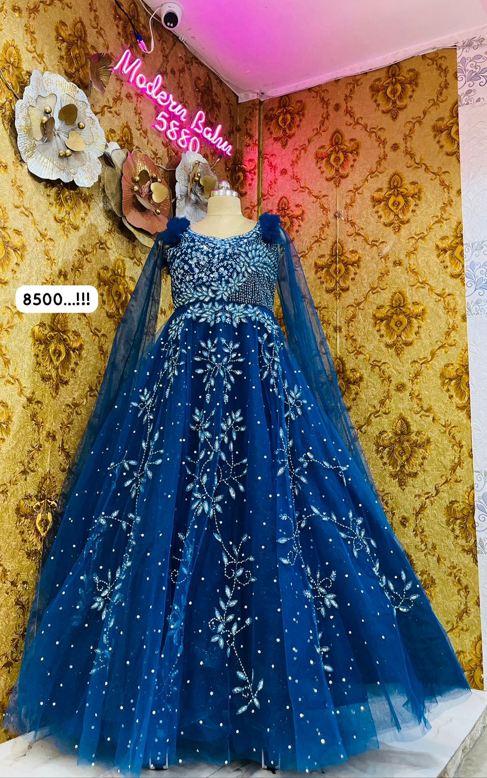 Blue Colour Ball Gownn Lehenga